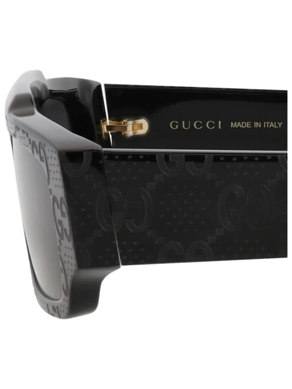 New Gucci Women's Sunglasses Square Rectangle Recycled Acetate Frame Mens Black